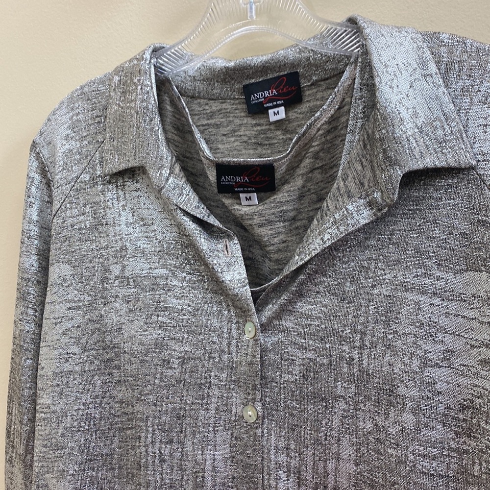 Andria Lieu Women’s Medium 2 Piece Button Down An… - image 2